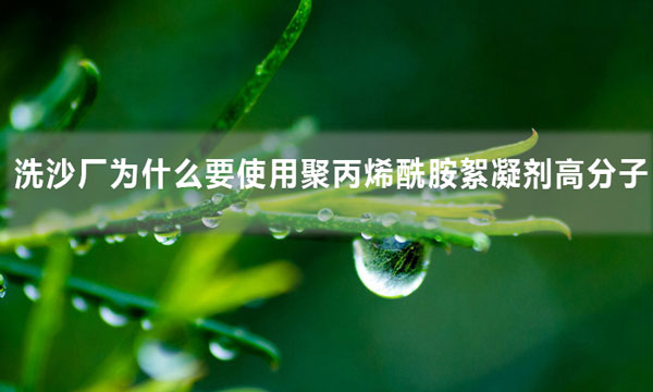 洗沙廠為什么要使用聚丙烯酰胺絮凝劑高分子？