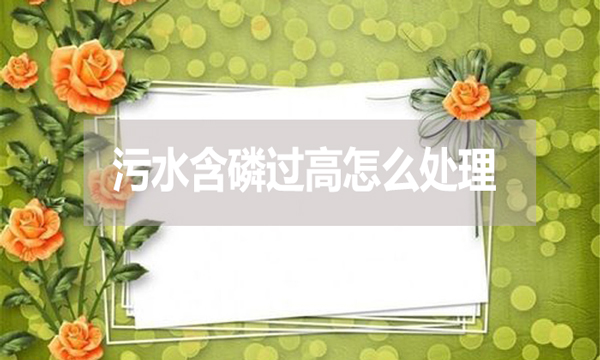 污水含磷過(guò)高怎么處理？
